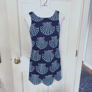 Lilly Pulitzer, embroidered, sleeveless, blue, size 00, mini dress,